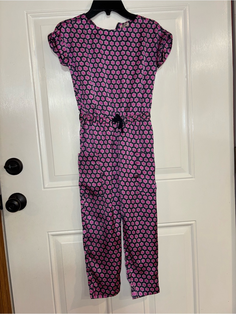 Crewcuts Pink & Black Floral Girls Jumpsuit